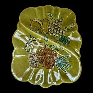 Retro California Pottery Relish Appetizer Hors d'oeuvre Finger Food Tray Platter